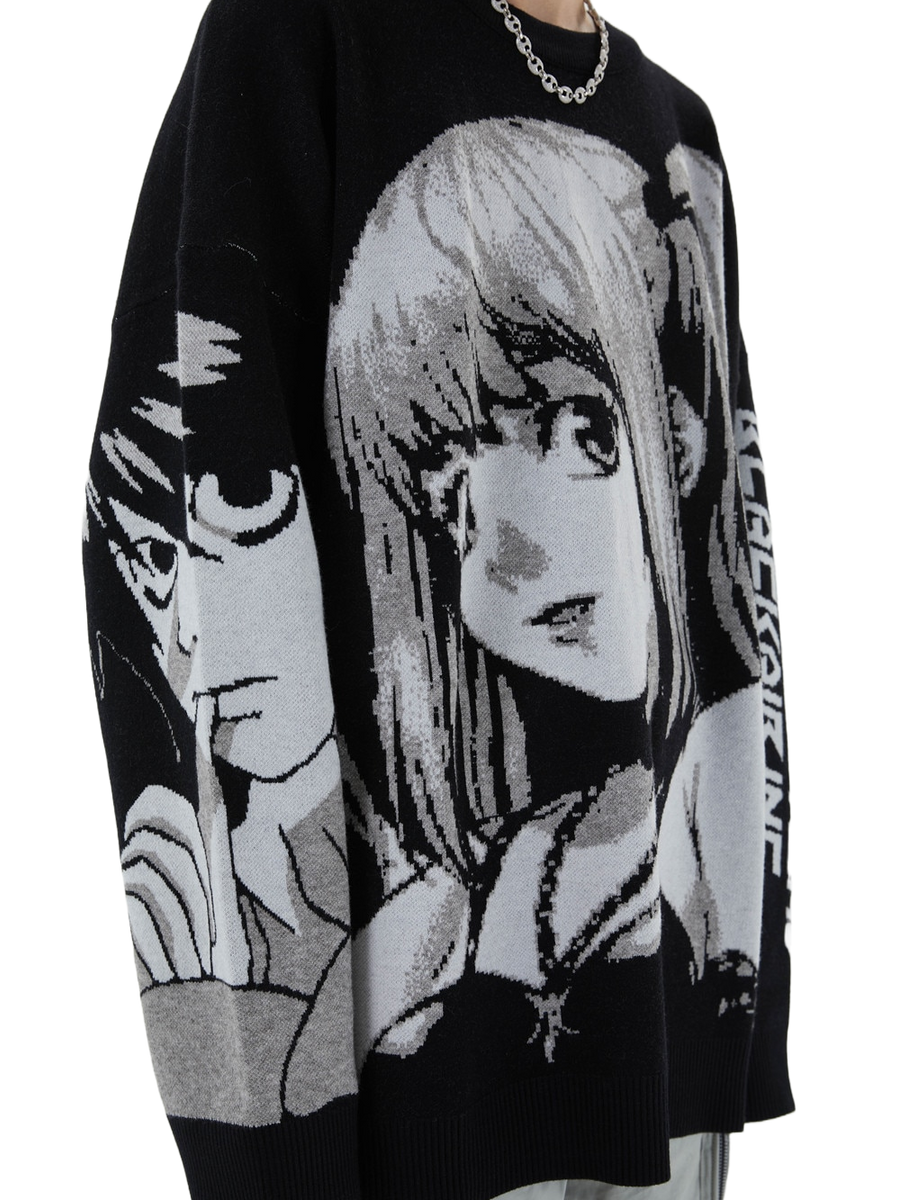 Death Note Aesthetic Knit Sweater DYSTOPI N DYSTOPI N