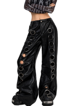 Load image into Gallery viewer, DYSTOPIAN Streetwear | 'Oculus' Grommet Column Wide-Leg Pants