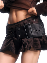 Load image into Gallery viewer, DYSTOPIAN Streetwear | Ruffled Buckle Pouch Mini Skirt