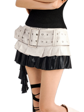 Load image into Gallery viewer, DYSTOPIAN Streetwear | 'Harlequin' Ruffle Belt Cascade Mini Skirt