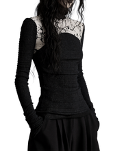 Load image into Gallery viewer, DYSTOPIAN Streetwear | Monochrome Ink Ruched Long Sleeve Tee