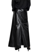Load image into Gallery viewer, Floor Length Faux Leather Slit Skirt product image
