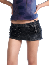 Load image into Gallery viewer, DYSTOPIAN Streetwear | 'Vellum' Buckle Strap Distressed Mini Skirt