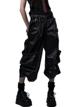 Load image into Gallery viewer, Glossy Cropped Faux Leather Cargo Pants product image