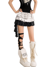 Load image into Gallery viewer, DYSTOPIAN Streetwear | 'Harlequin' Ruffle Belt Cascade Mini Skirt