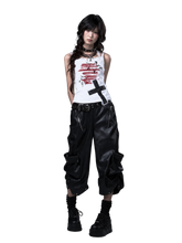 Load image into Gallery viewer, Glossy Cropped Faux Leather Cargo Pants product image