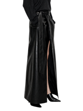 Load image into Gallery viewer, Floor Length Faux Leather Slit Skirt product image