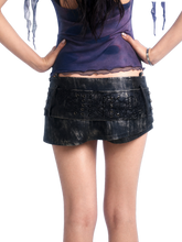 Load image into Gallery viewer, DYSTOPIAN Streetwear | 'Vellum' Buckle Strap Distressed Mini Skirt