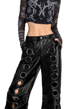 Load image into Gallery viewer, DYSTOPIAN Streetwear | 'Oculus' Grommet Column Wide-Leg Pants