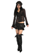 Load image into Gallery viewer, DYSTOPIAN Streetwear | Ruffled Buckle Pouch Mini Skirt