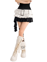 Load image into Gallery viewer, DYSTOPIAN Streetwear | 'Harlequin' Ruffle Belt Cascade Mini Skirt