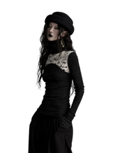 Load image into Gallery viewer, DYSTOPIAN Streetwear | Monochrome Ink Ruched Long Sleeve Tee