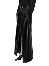 Load image into Gallery viewer, Floor Length Faux Leather Slit Skirt product image