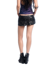 Load image into Gallery viewer, DYSTOPIAN Streetwear | 'Vellum' Buckle Strap Distressed Mini Skirt