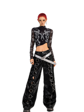 Load image into Gallery viewer, DYSTOPIAN Streetwear | 'Oculus' Grommet Column Wide-Leg Pants