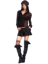 Load image into Gallery viewer, DYSTOPIAN Streetwear | Ruffled Buckle Pouch Mini Skirt