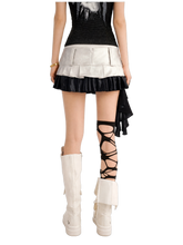 Load image into Gallery viewer, DYSTOPIAN Streetwear | 'Harlequin' Ruffle Belt Cascade Mini Skirt