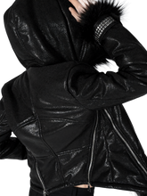 Load image into Gallery viewer, 'Nemean' Mane Pelt Faux Leather Jacket product image