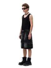 Load image into Gallery viewer, Washed Black Stacked Cargo Shorts product image