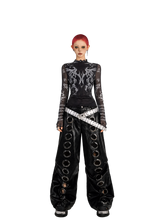 Load image into Gallery viewer, DYSTOPIAN Streetwear | 'Oculus' Grommet Column Wide-Leg Pants