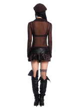 Load image into Gallery viewer, DYSTOPIAN Streetwear | Ruffled Buckle Pouch Mini Skirt