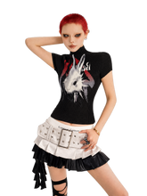 Load image into Gallery viewer, DYSTOPIAN Streetwear | 'Harlequin' Ruffle Belt Cascade Mini Skirt