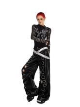 Load image into Gallery viewer, DYSTOPIAN Streetwear | 'Oculus' Grommet Column Wide-Leg Pants