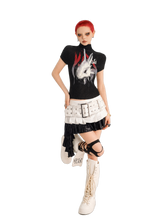 Load image into Gallery viewer, DYSTOPIAN Streetwear | 'Harlequin' Ruffle Belt Cascade Mini Skirt