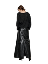 Load image into Gallery viewer, Floor Length Faux Leather Slit Skirt product image