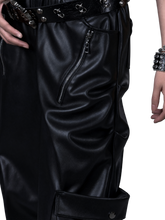 Load image into Gallery viewer, Glossy Cropped Faux Leather Cargo Pants product image