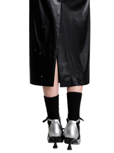 Load image into Gallery viewer, 'Eventide' Faux Leather Midi Dress product image