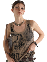 Load image into Gallery viewer, 'Aftermath' Distressed Graphic Print Tank Top