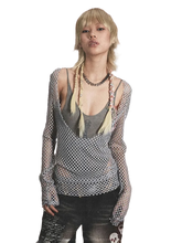 Load image into Gallery viewer, Loose Knit Mesh Long Sleeve Top