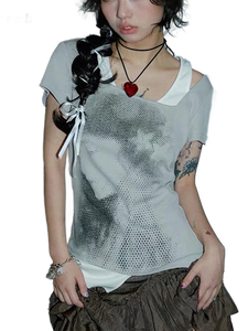 'Illusion' Two Piece Cotton T-Shirt