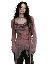 Load image into Gallery viewer, &#39;Phantom&#39; Distressed Long Sleeve Knit Top