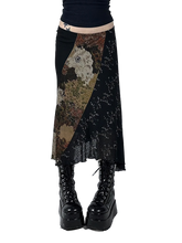 Load image into Gallery viewer, Floral Lace Patchwork Maxi Skirt