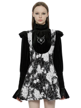 Load image into Gallery viewer, &#39;Obsidian&#39; Puff Sleeve Velvet Panel Dress