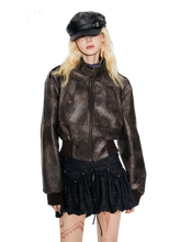 Load image into Gallery viewer, &#39;Ace&#39; Cropped Leather Jacket