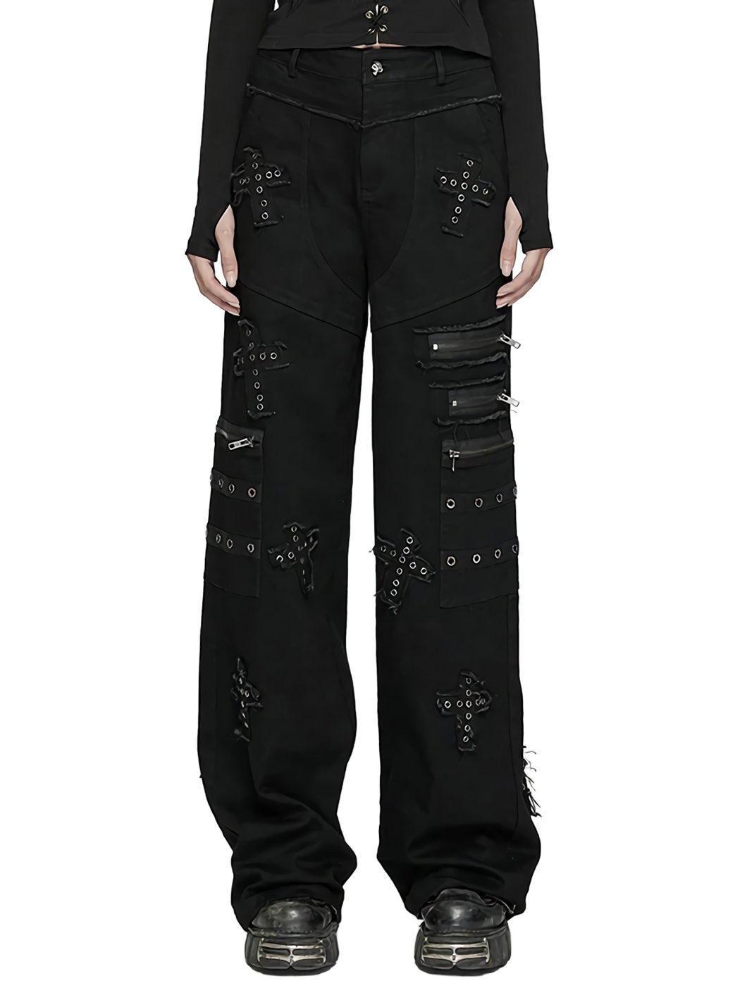 'Mori' Embroidered Tactical Cargo Pants