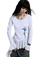 Load image into Gallery viewer, &#39;Bloom&#39; Asymmetric Lace Long Sleeve Top