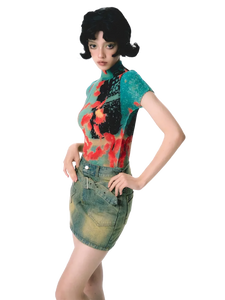 Pixel Koi Textured-Stretch Short Sleeve Tee