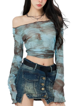 Load image into Gallery viewer, &#39;Blend&#39; Off-Shoulder Long Sleeve Crop Top