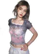 Load image into Gallery viewer, Pastel Dreams Sheer Mesh Crop Top