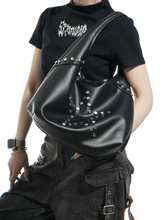 Load image into Gallery viewer, Star Studded Faux Leather Sling Bag