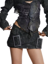 Load image into Gallery viewer, Matte Faux Leather High-Rise Sash Skirt