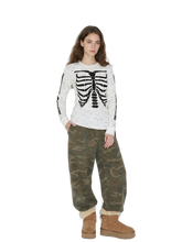 Load image into Gallery viewer, Cotton Floral Skeleton Long Sleeve Tee