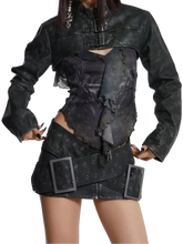 Load image into Gallery viewer, Matte Faux Leather High-Rise Sash Skirt