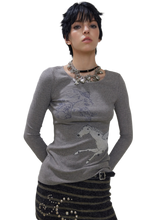 Load image into Gallery viewer, 'Equine' Ribbed Knit Long Sleeve Tee