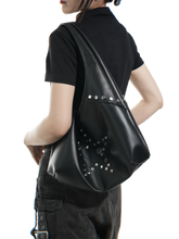 Load image into Gallery viewer, Star Studded Faux Leather Sling Bag