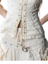 Load image into Gallery viewer, Studded Lace-Front Zip Shirt